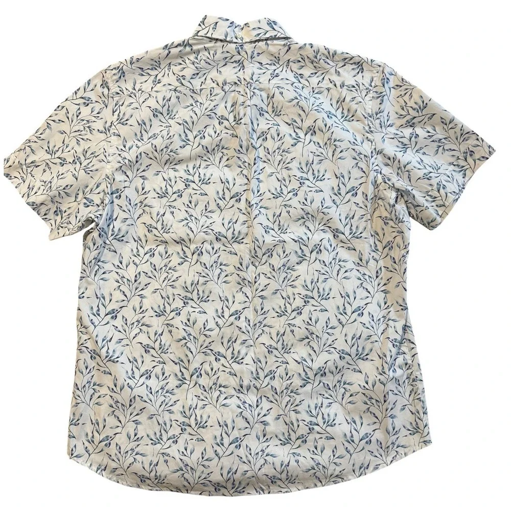 Kensington Men's Short Sleeve Button Down Shirt 100% Cotton Vine Print Size XL